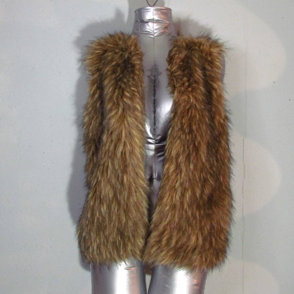 Chic Faux Fur Brown Vest